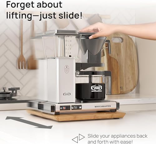 Ibyx Appliance Slider, Sliding Tray for Coffee Maker, 13x10.5 in, Natural - Image 3