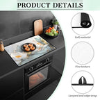 White Flower Golden Ribbon Stove Top Cover for Electric Stoves - Image 6