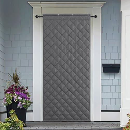 NICETOWN Thermal Insulated Door Curtain Temporary Door 38"x84" Cold Resistant Cover with 3 Hanging Ways, Energy Saving for Winter Indoor & Outdoor Use, 1 Panel, Grey - Image 7