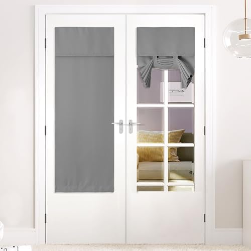 NICETOWN Silver Grey Front Door Curtains Thermal Insulated Window Curtain by NICETOWN