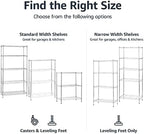 Amazon Basics 5-Shelf Adjustable, Heavy Duty Storage Shelving Unit on 4" Wheel Casters, Easy to Move Portable Wire Shelving, No Tools Needed for Easy Assembly, 30" x 14" x 64.8", Chrome - Image 5
