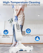 Steam Mop,12-in-1 Handheld Steam Cleaner,Powerful Detachable Steam Mop for Floor Cleaning,360ML Tank,15FT Power Cable,Scrubbing Steam Cleaner,Light White - Image 5