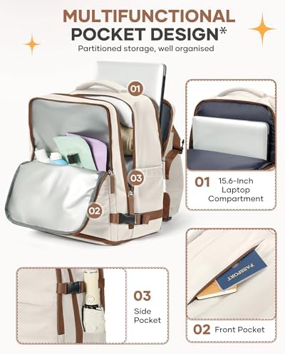 coofay Extra Large Travel Backpack Carry on Flight Approved Mochila De Viaje Personal Item Backpack for Airlines Frontier Airlines Personal Item Bag Backpack for Travel Backpacks for Men Women - Image 4