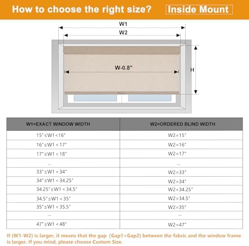Persilux Light Filtering Roller Shades for Window Blinds,Cordless,Linen Fabric,Thermal Insulated Fabric UV Protection Shades for Home,Office,Bedroom,Door,Light Filtering-Beige,25" W X 72" H - Image 6