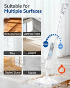 Steam Mop,12-in-1 Handheld Steam Cleaner,Powerful Detachable Steam Mop for Floor Cleaning,360ML Tank,15FT Power Cable,Scrubbing Steam Cleaner,Light White - Image 2