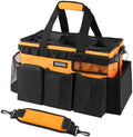 SCAVATA Wearable Cleaning Caddy Bag, Cleaning Caddy Supplies Organizer with Handle & Shoulder Straps for Housekeepers, Under Sink & Car Cleaning Tool Organizers with 4 Foldable Divider (Orange) by Tidyyourlife