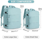 Large Travel Backpack Carry on Flight Approved Mochila De Viaje Carry on Backpack for Airplanes Spirit Airlines Personal Item Bag 18x14x8 Inches Travel Bag Traveling Backpack for Women Men Light Blue - Image 3