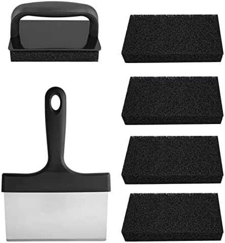 ELGADO Barbecue Oven Barbecue Wire Cleaning Brush BBQ Cleaning Tools teppanyaki scouring pad Nylon Cloth Set - Image 5