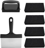 ELGADO Barbecue Oven Barbecue Wire Cleaning Brush BBQ Cleaning Tools teppanyaki scouring pad Nylon Cloth Set - Image 5