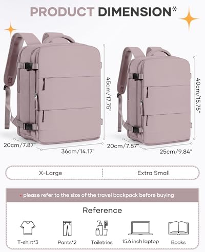 Travel Backpack Carry On Flight Aapproved Personal Item Travel Bag Mochila De Viaje Travel Backpack For Men Spirit Airlines Personal Item Bag 18x14x8 Carry On Backpack For Airplanes Lotus Root Pink - Image 3