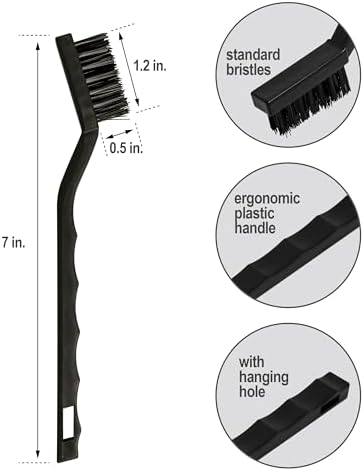6Pcs Wire Brush Set, Stainless Steel/ Brass/ Nylon Bristle Brushes for Cleaning Rust, Scratch Wire Brushes for Cleaning Welding Slag, Paint and Dirt Removal - Image 5