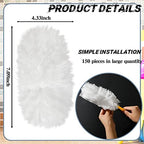 Vesici 150 Pcs Duster Refills Compatible with Swiffer Dusters Bulk Disposable Replacement Thickened with 1 Handle Heavy Duty for Cleaning, Office (White) - Image 3