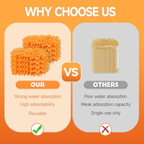 10Pcs Reusable Duster Refill Compatible with Swiffer Hand Duster +1 Handle, 360 Heavy Duty Duster Refills for Cleaning, Office, Ceiling Fan (10PCS+1Handle) - Image 4