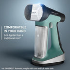 Rowenta Pure Force 2in1 Steamer & Iron: Powerful 1875 Watts, Vertical Steaming & Horizontal Ironing, Auto-off, XL Tank Capacity (7.1 Oz), Green Clothes Steamer DR8822 - Image 4