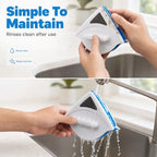 Double Sided Magnetic Window Cleaner, Magnetic Window Cleaner Tool for 3-8mm Glass, Triangle Glass Cleaning Wiper with Safety Rope, Magnetic Glass Cleaner for Home Windows (3pcs) - Image 4