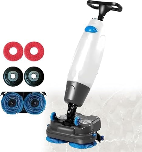 17" Commercial Floor Scrubber Machine - Walk Behind Floor Cleaning Machine with Double Brushes, Cordless Electric Floor Scrubber & Polisher for Tile, Concrete Floor, Hardwood, 13000 Sqft/h by Unknown