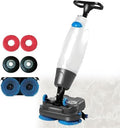 17" Commercial Floor Scrubber Machine - Walk Behind Floor Cleaning Machine with Double Brushes, Cordless Electric Floor Scrubber & Polisher for Tile, Concrete Floor, Hardwood, 13000 Sqft/h by Unknown