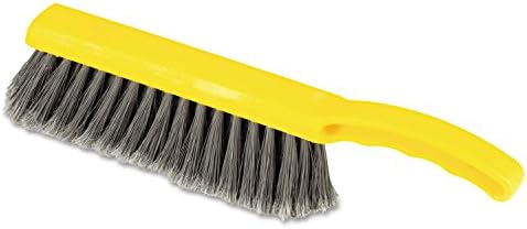 Rubbermaid Commercial 8 Inch Counter Brush Flagged Polypropylene Fill for Smooth Surface Sweeping Yellow 12.5" for Bathroom/Shower/Floor Tile/Decks/Car Tires/Outdoor by RubbermaidCommercialProducts