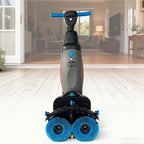 Compact Commercial Floor Scrubber,Multi Functional Floor Buffer Polisher Machine, with Dual Brushes Rotating Head 18 Inch Wide Path 350 RPM Ideal for Supermarkets(Gray) by Unknown