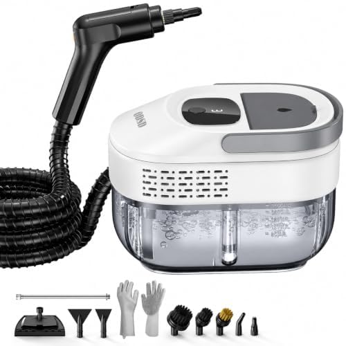 Steam Cleaner for Home, 1.6L Tank, 3 Steam Levels, 15s Fast Heat-Up (White-Gray) by ODSD