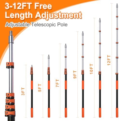 18FT Window Washing Kit, Squeegee with Telescopic Extension Pole - Image 5