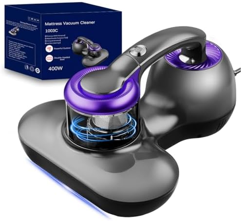 Hersven Mattress Vacuum Cleaner, Handheld UV Bed Vacuum Cleaner 16KPa & 12800 Vibrations Per/Min Upgraded Effectively Clean Up Bed, Pillows, Cloth Sofas, Carpets and Ther Fabric Surfaces by Hersven