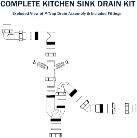 1-1/2" Space-Saving Sink Drain Kit, Cleanout P-Trap - Image 4