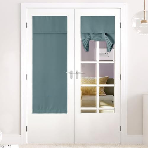 NICETOWN Greyish Blue Front Door Curtains Thermal Insulated Window Curtain by NICETOWN