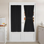 Vatge French Door Curtains - Rod Pocket Blackout Privacy Panel for Living Room/Kitchen Door Window Curtains, 1 Panel, W36 x L54, Black by Vatge