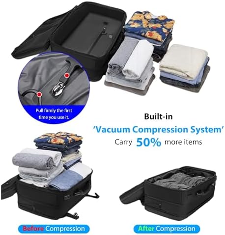 70L Vacuum Travel Backpack, TSA Lock, Charging Port, Waterproof - Image 2