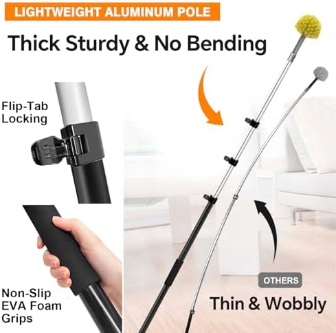 5-in-1 4-12Ft 4-Stage Telescoping Extension Pole Kit for Cleaning - Image 3