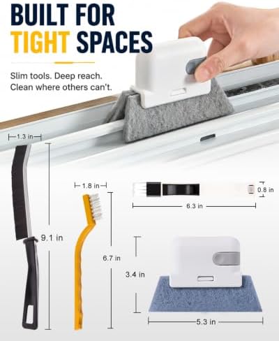 Window Track Cleaner, 14 PCS Crevice Cleaning Brush Kit - Image 6