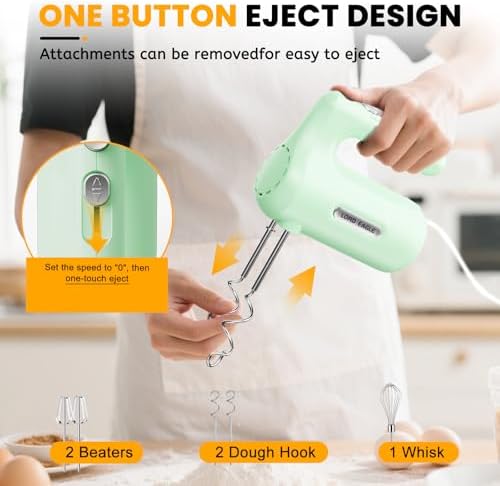 Lord Eagle 5-Speed Hand Mixer Electric With 4 Mixing Bowls Set - Image 7