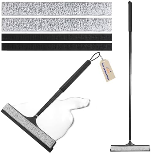 wlich Shower Squeegee with Long Handle, Telescoping Window and Floor Wiper by wlich