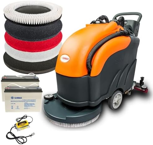 SUNMAX 22" Walk-Behind Commercial Floor Scrubber Machine, 31" Squeegee by SUNMAX