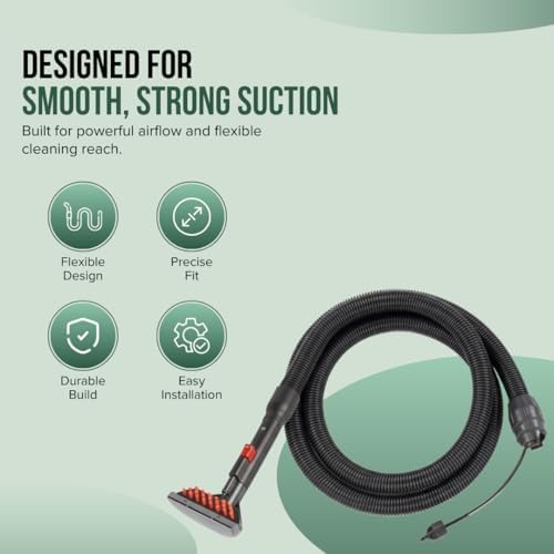 Replacement 10' Hose With Upholstery Tool For Bissell Big Green Machine Professional Carpet Cleaners, Fits Models 86T3B, 86T3C, 86T3, 86T32, 86T38 - Image 2