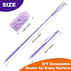 JOYMOOP Scented Telescopic Duster kit, 3FT Extendable Handle (Purple) + 24 Purple Refills for Swiffer Feather Duster,Easy Cleaning for Ceilings, Ceiling Fans, Blinds, Vents & Shelves - Image 2