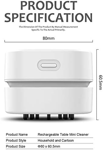 ODISTAR Mini Desktop Vacuum Cleaner for Table Dust (White AA Battery) - Image 2