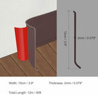 HARFINGTON 40ft x 4" Baseboard Trim Peel and Stick Wall Flexible Molding Trims, Self Adhesive PVC Cove Base Baseboards for Walls Corner, Coffee - Image 2