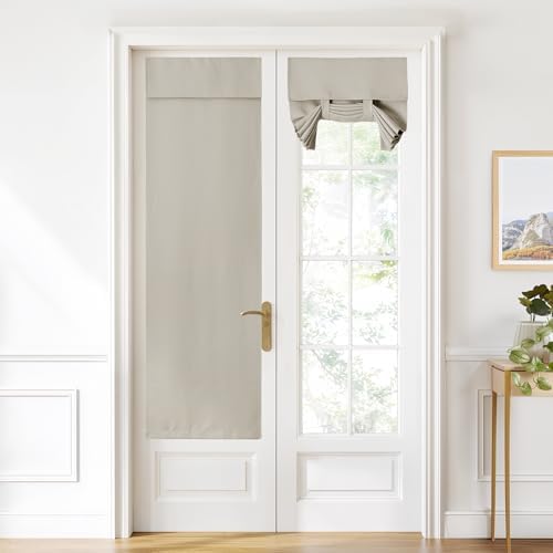 NICETOWN Light Flaxen Blackout French Door Curtain for Glass Privacy by NICETOWN
