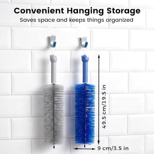 Fan Cleaner Brush with Bendable Microfiber Head, Reusable Washable Ceiling Fan Duster for Fan Blades, Air Conditioners, Window Blinds, Curtains, Car Vents and Household Cleaning (Blue) - Image 2