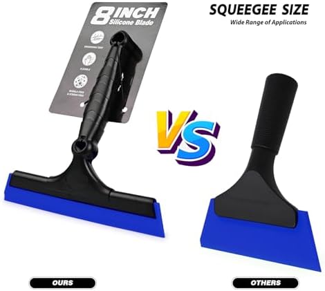 EHDIS 2PCS Flexible 8-Inch Silicone Squeegee Window Tint Tool Auto Water Blade, Shower Squeegee for Car Windshield, Glass, Tiles, and Smooth Surfaces (Blue) - Image 2