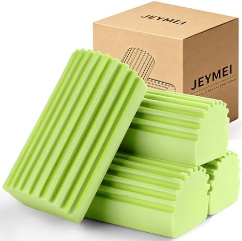 Jeymei Damp Clean Duster Sponge,4Pcs Green Dust Sponge for Cleaning by Jeymei