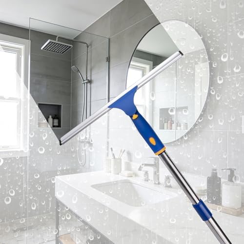 ITTAR 14 inch Rotatable Shower Squeegee for Glass Doors, Multi-Purpose Window Squeegee with Refill Rubber Blade, Bathroom Cleaner Tool for Shower Door Window Mirror Wall Car Windshield - Image 4