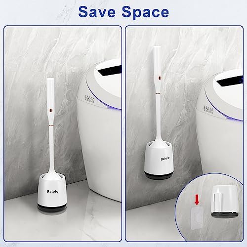 Electric Toilet Brush,Silicone Toilet Brush,Toilet Bowl Brush and Holder Set with Ventilated Holder,Toilet Brush, Floor Standing, Wall Mounted Without Drilling，Rechargeable - Image 3