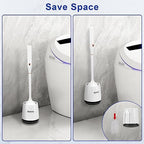Electric Toilet Brush,Silicone Toilet Brush,Toilet Bowl Brush and Holder Set with Ventilated Holder,Toilet Brush, Floor Standing, Wall Mounted Without Drilling，Rechargeable - Image 3