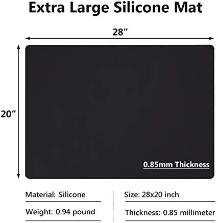 Gartful Extra Large Silicone Mats for Countertop, 28" by 20" Multipurpose Mat, Counter Table Protector, Desk Saver Pad, Placemat Nonstick Nonskid Heat-Resistant Pad, Black - Image 2
