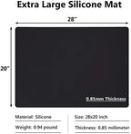 Gartful Extra Large Silicone Mats for Countertop, 28" by 20" Multipurpose Mat, Counter Table Protector, Desk Saver Pad, Placemat Nonstick Nonskid Heat-Resistant Pad, Black - Image 2