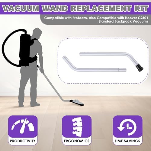 1 Pack Aluminum Vacuum S-Wand Replacement Compatible with Proteam,Silver - Image 4