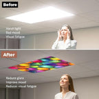 6 Pcs Fluorescent Light Covers for Ceiling Lights Stained glass seamless texture waves for window colored glass 3d Magnetic Decorative Shade Filters 4x2 ft for Classroom Office Hospital Decor - Image 3